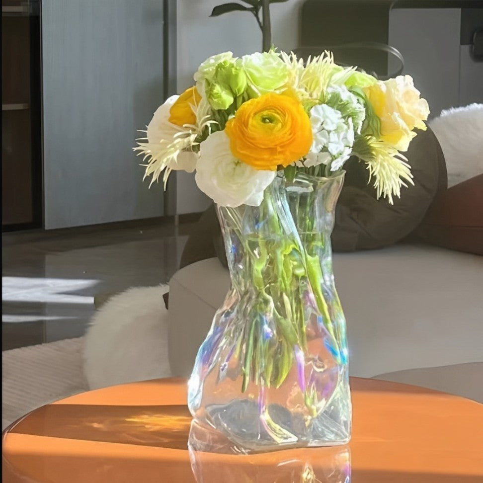 Elegant Glass Flower Vase - Creative Transparent Design