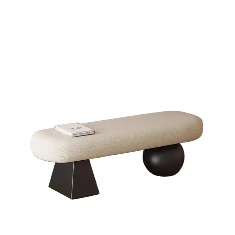 Nordic Solid Wood Entryway Bench - Multi-Functional Living Room Stool, Designer Bedside Ottoman with Storage for Home/Entryway