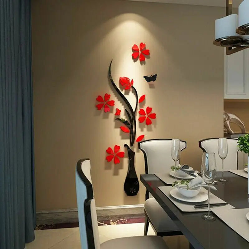 Vase Flower Tree Wall Stickers - Home Decor