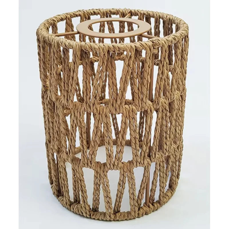 Cross-Border Retro Paper String Table Lamp Decorative Lamp Chandelier Dual-Use Creative Lamp Bedside HandmadeDIYPaper String Wov