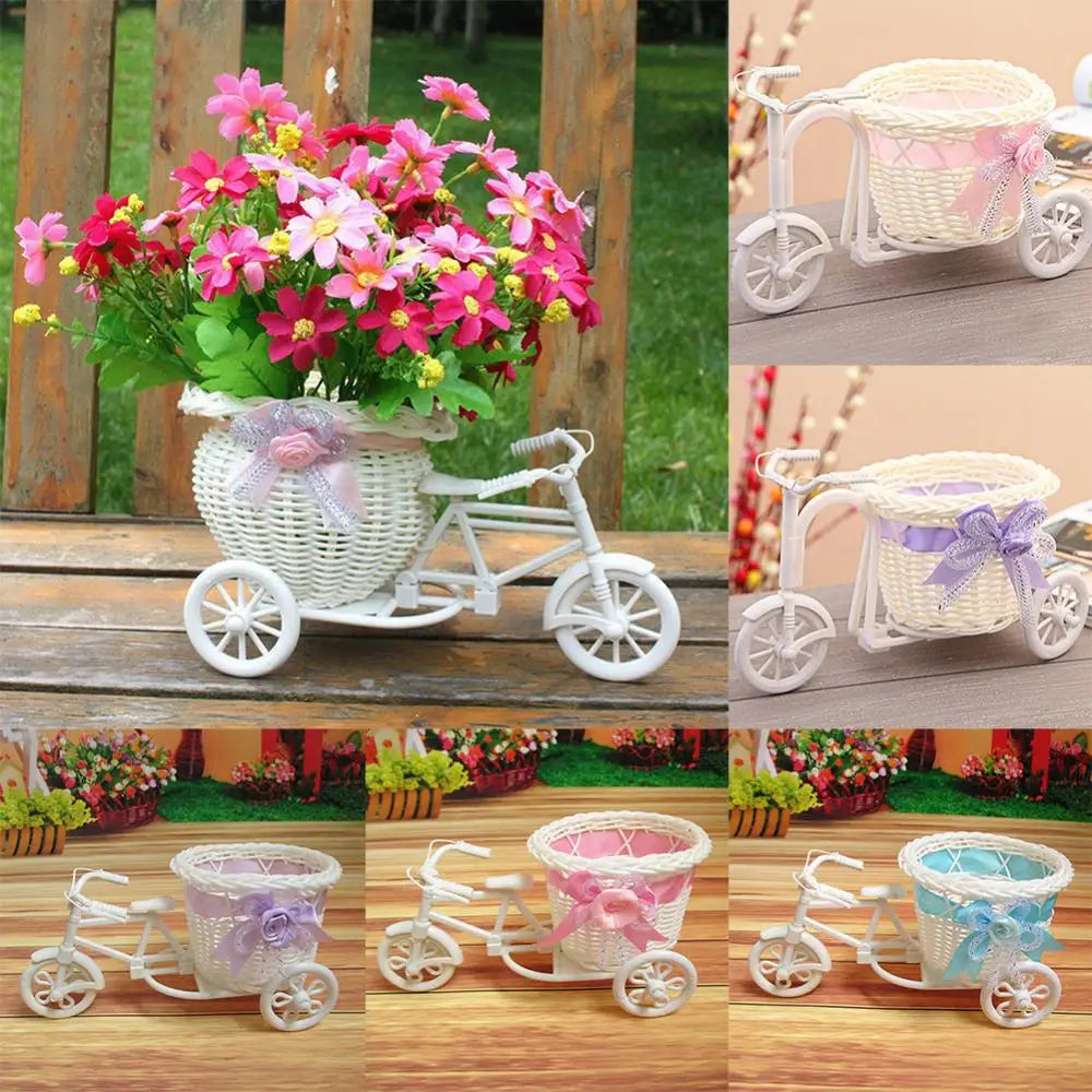 Flower Basket Vase Tricycle Bicycle Model