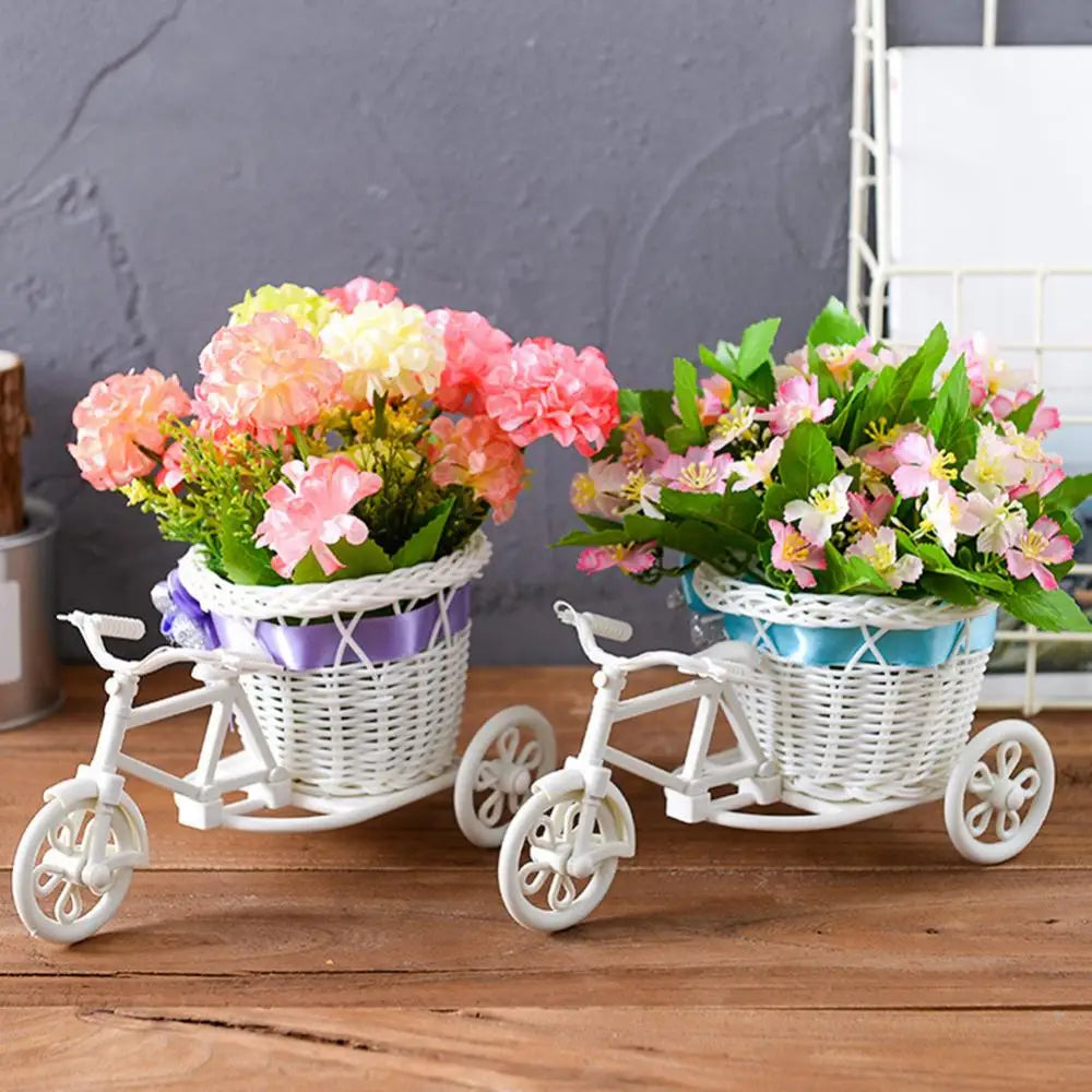 Flower Basket Vase Tricycle Bicycle Model