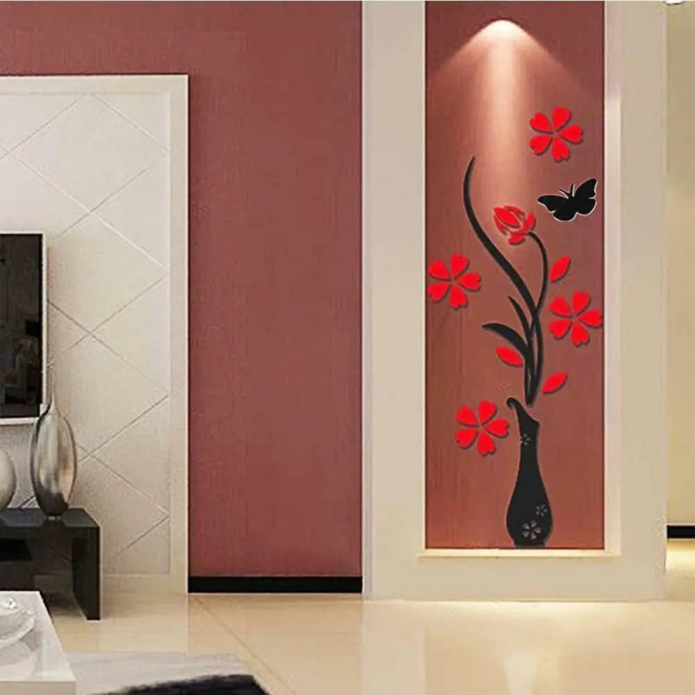 Vase Flower Tree Wall Stickers - Home Decor