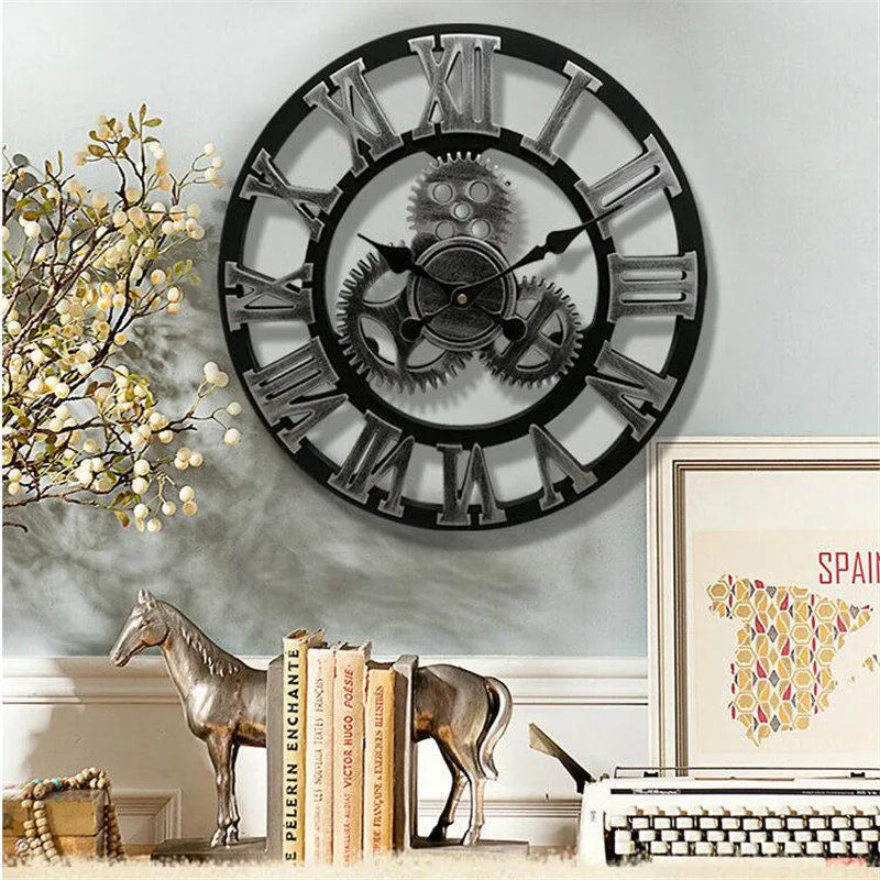 Wall Clock - Retro Industrial Style