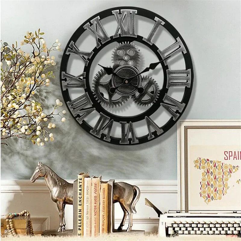 Wall Clock - Retro Industrial Style