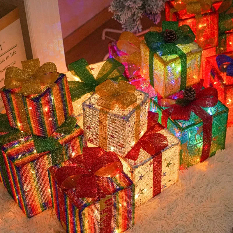 Christmas Set Decor - Three Piece with Lights