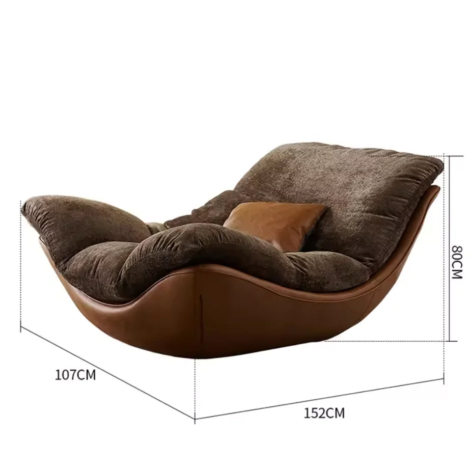 *q forNordic Designer Creative Modern Minimalist Living Room Lounge Chair Sofa Recliner Fabric Hotel Bedroom Premium*