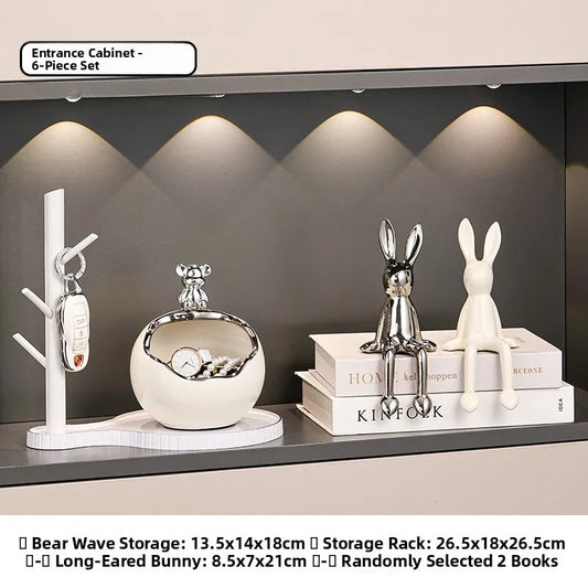 Luxury Entrance lway Key Holder Storage Organizer Living Room Bear Decorative Accories Lightweight High End oe Cabinet