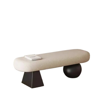 ‌Nordic Solid Wood Entryway Bench‌ - Multi-Functional Living Room Stool, Designer Bedside Ottoman with Storage for Home/Entryway