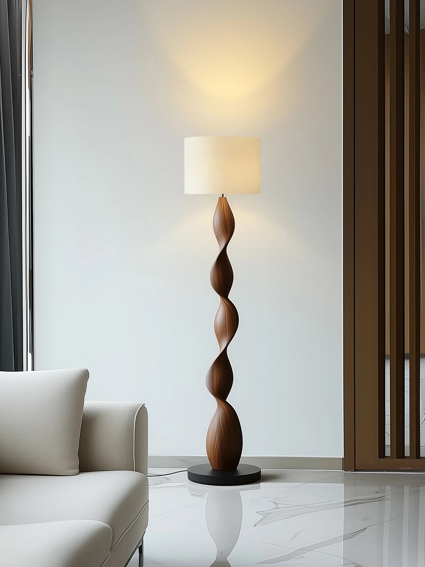 Modern Creative Wooden Floor Lamps Linen Lampshade Led Designer Room Decor Standing Light Solid Wood Living Room Decor
