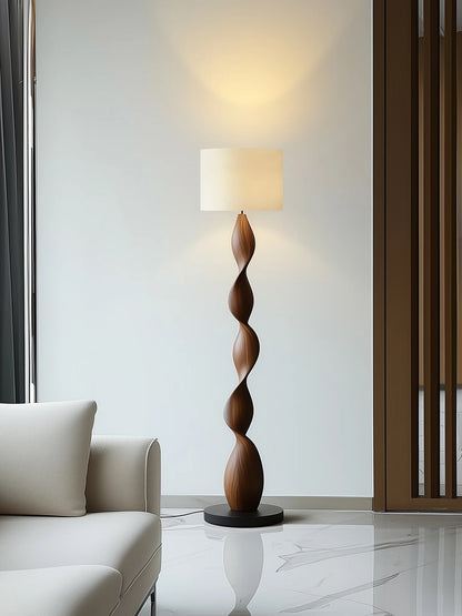 Modern Creative Wooden Floor Lamps Linen Lampshade Led Designer Room Decor Standing Light Solid Wood Living Room Decor