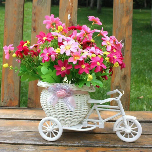 Flower Basket Vase Tricycle Bicycle Model