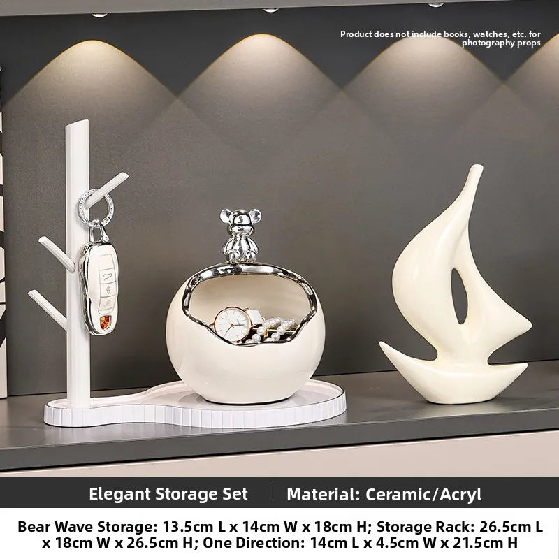Luxury Entrance lway Key Holder Storage Organizer Living Room Bear Decorative Accories Lightweight High End oe Cabinet