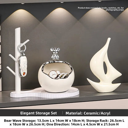 Luxury Entrance lway Key Holder Storage Organizer Living Room Bear Decorative Accories Lightweight High End oe Cabinet