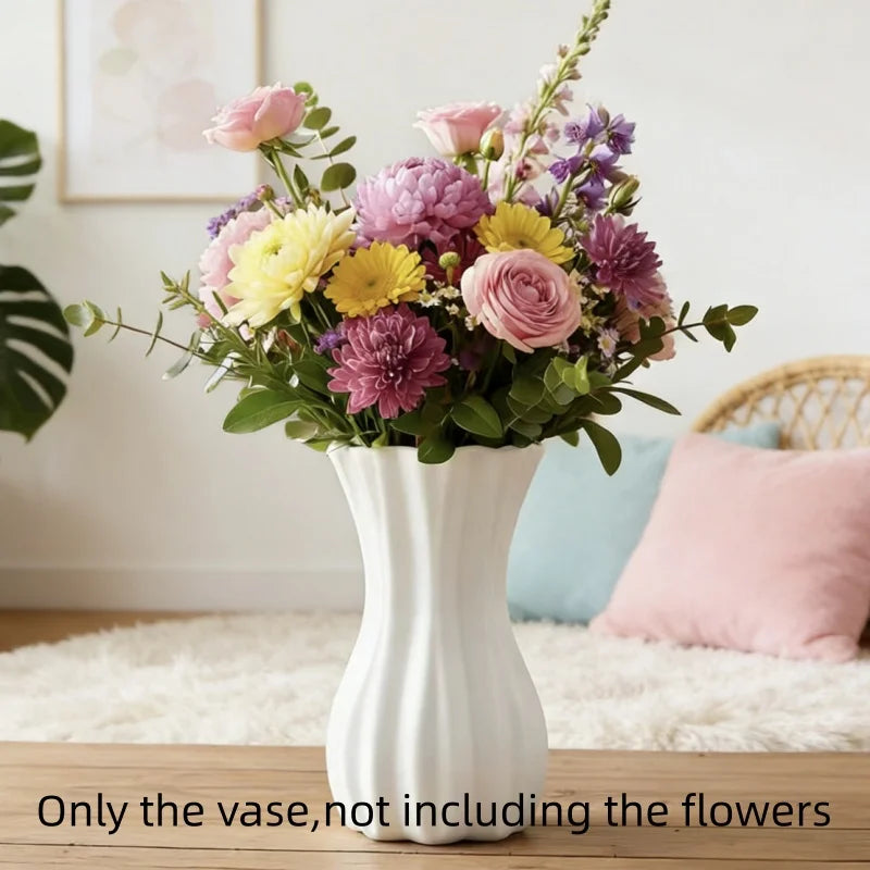 Nordic Plastic Small Vase for Table Flower Vase Tall Large Plastic Vases for Wedding Centerpieces Home Living Room Wedding Decor