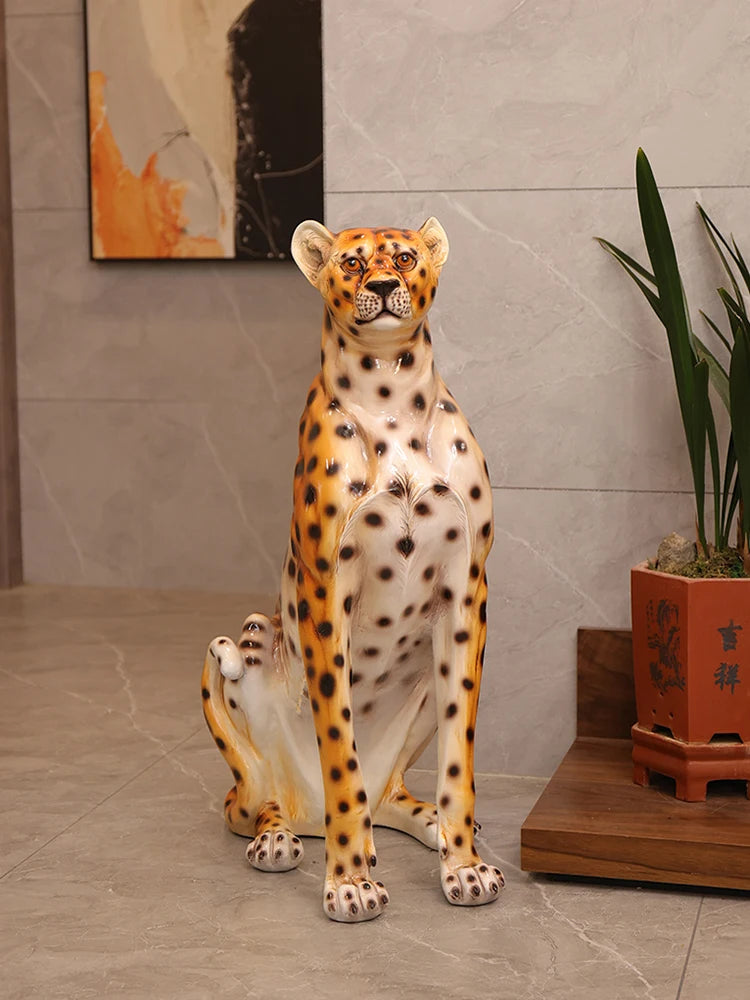 Home Decor Leopard Statue Gardens Ornament Creative Courtyards Decorative Simulated Animal Sculpture Housewarming Opening Gift