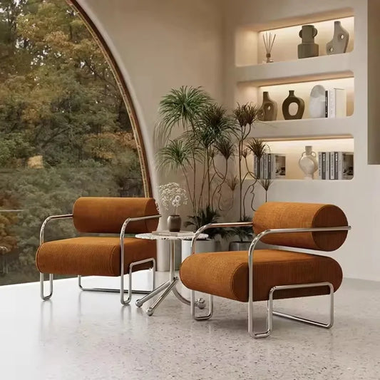 Lazy Sofa Cream style Leisure Chair Designer Living Room Balcony Soft Bag Armchair Single Office Negotiation Sofa Chair