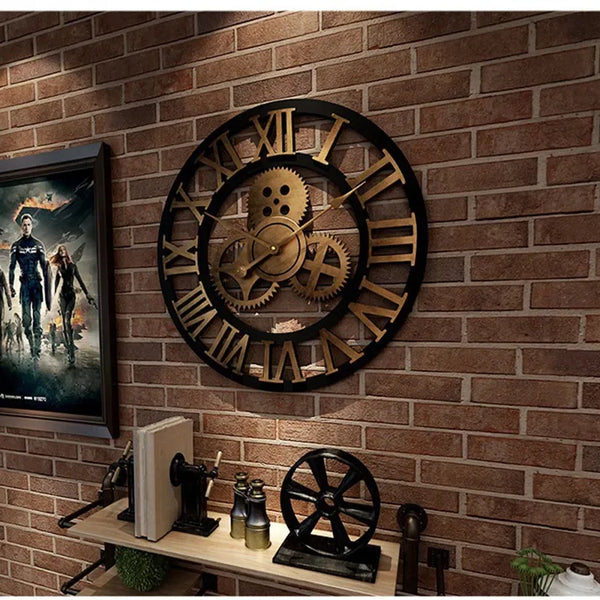 Wall Clock - Retro Industrial Style