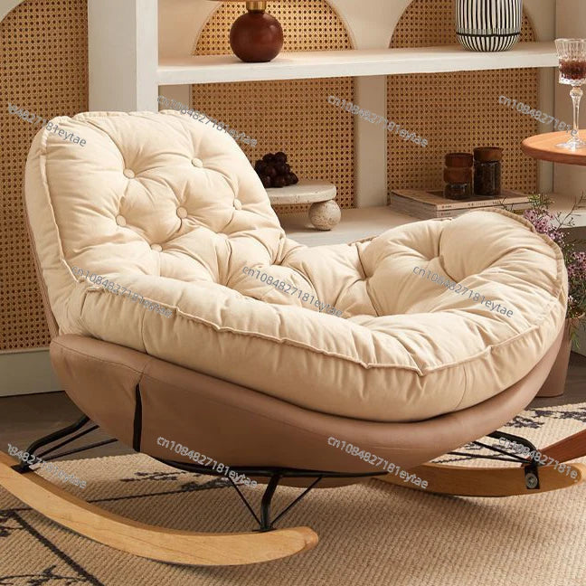 Recliner Comfortable Thickened Wood Penguin Rocking Chair Living Room Bedroom Balcony Home Leisure Lazy Sofa Style For Single