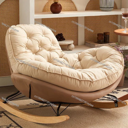 Recliner Comfortable Thickened Wood Penguin Rocking Chair Living Room Bedroom Balcony Home Leisure Lazy Sofa Style For Single