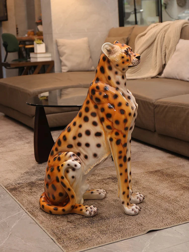 Home Decor Leopard Statue Gardens Ornament Creative Courtyards Decorative Simulated Animal Sculpture Housewarming Opening Gift