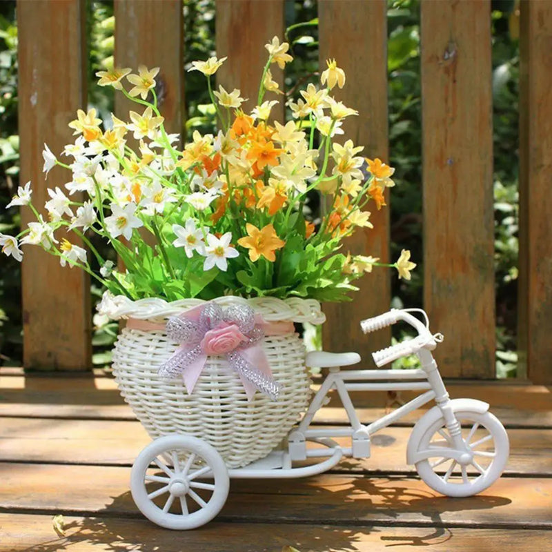 Flower Basket Vase Tricycle Bicycle Model