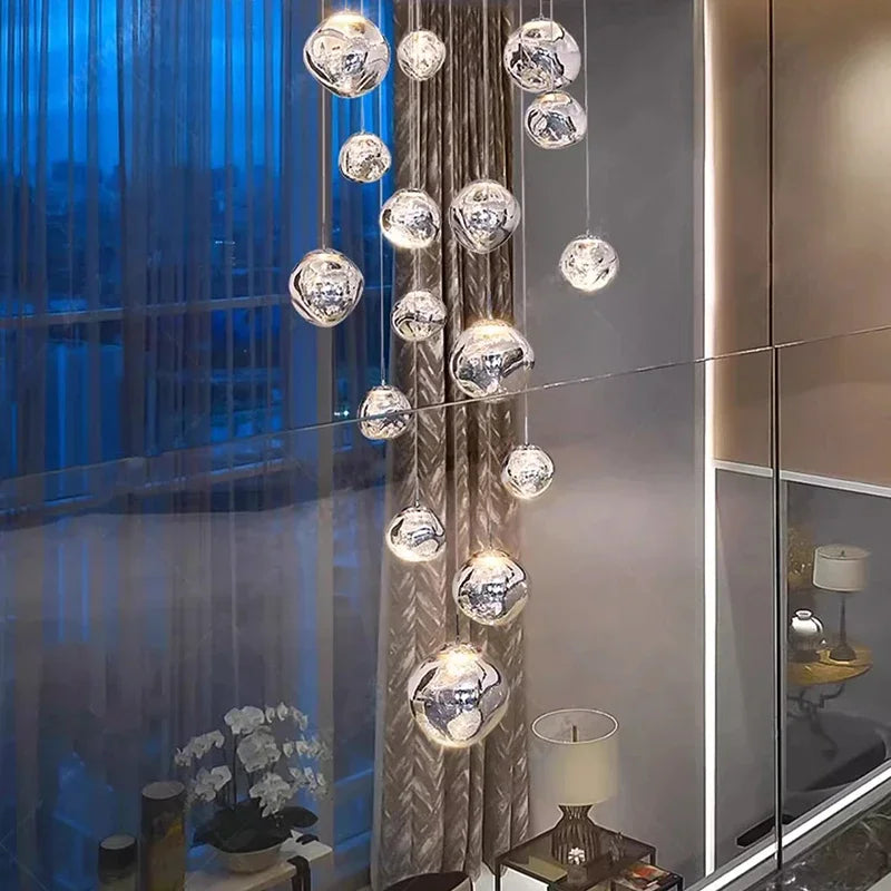 Modern home decor led lights pendant light lamps forstaircase Chandeliers for living room hanging light indoor lighting