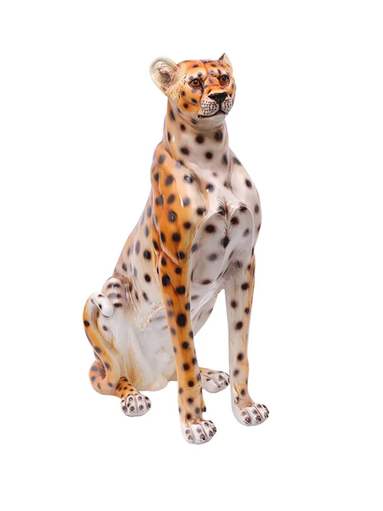 Home Decor Leopard Statue Gardens Ornament Creative Courtyards Decorative Simulated Animal Sculpture Housewarming Opening Gift