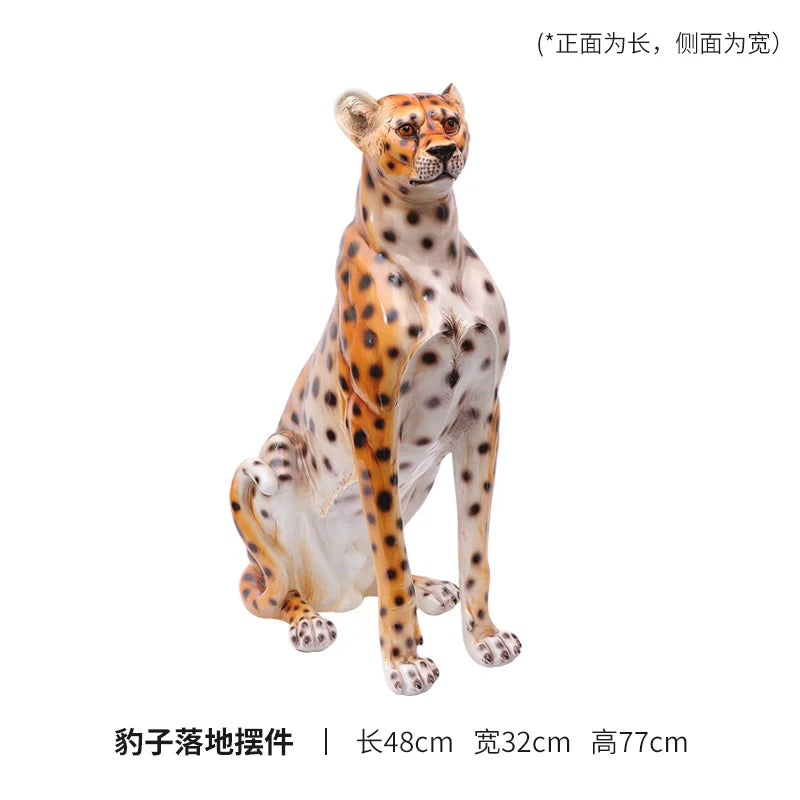 Home Decor Leopard Statue Gardens Ornament Creative Courtyards Decorative Simulated Animal Sculpture Housewarming Opening Gift