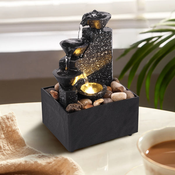 Tabletop Water Fountain with LED Lights