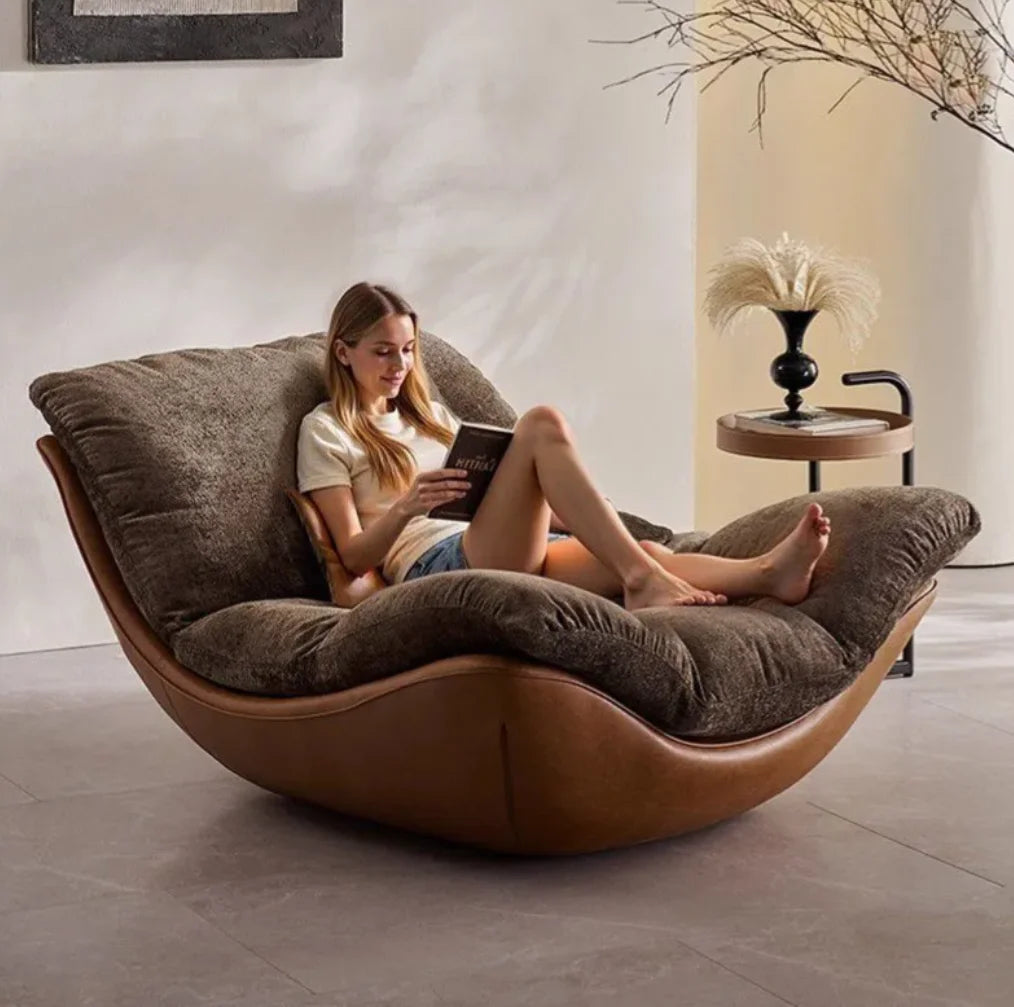 *q forNordic Designer Creative Modern Minimalist Living Room Lounge Chair Sofa Recliner Fabric Hotel Bedroom Premium*