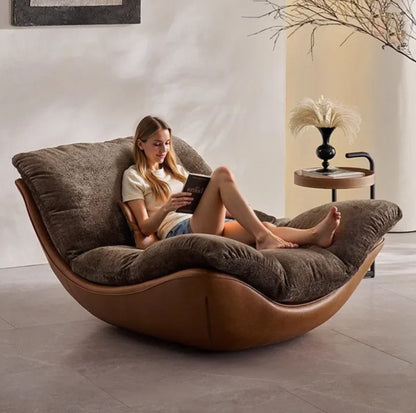 *q forNordic Designer Creative Modern Minimalist Living Room Lounge Chair Sofa Recliner Fabric Hotel Bedroom Premium*
