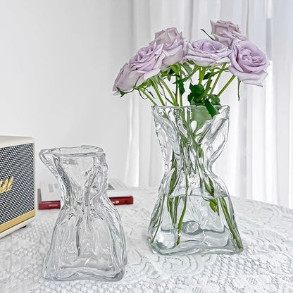 Elegant Glass Flower Vase - Creative Transparent Design