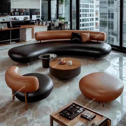 Round Curved Living Room Sofas Pouf Armchair Couch Lazy Office Living Room Sofas Recliner Sectional Muebles Library Furniture