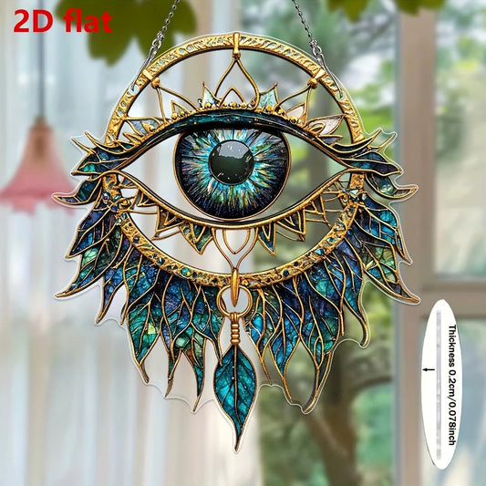 1PcEvil Eyes Hanging Decoration Hanging Pendant Wind Chime Suncatcher Home Window Ornament Garden Decor Car Interior Decoration