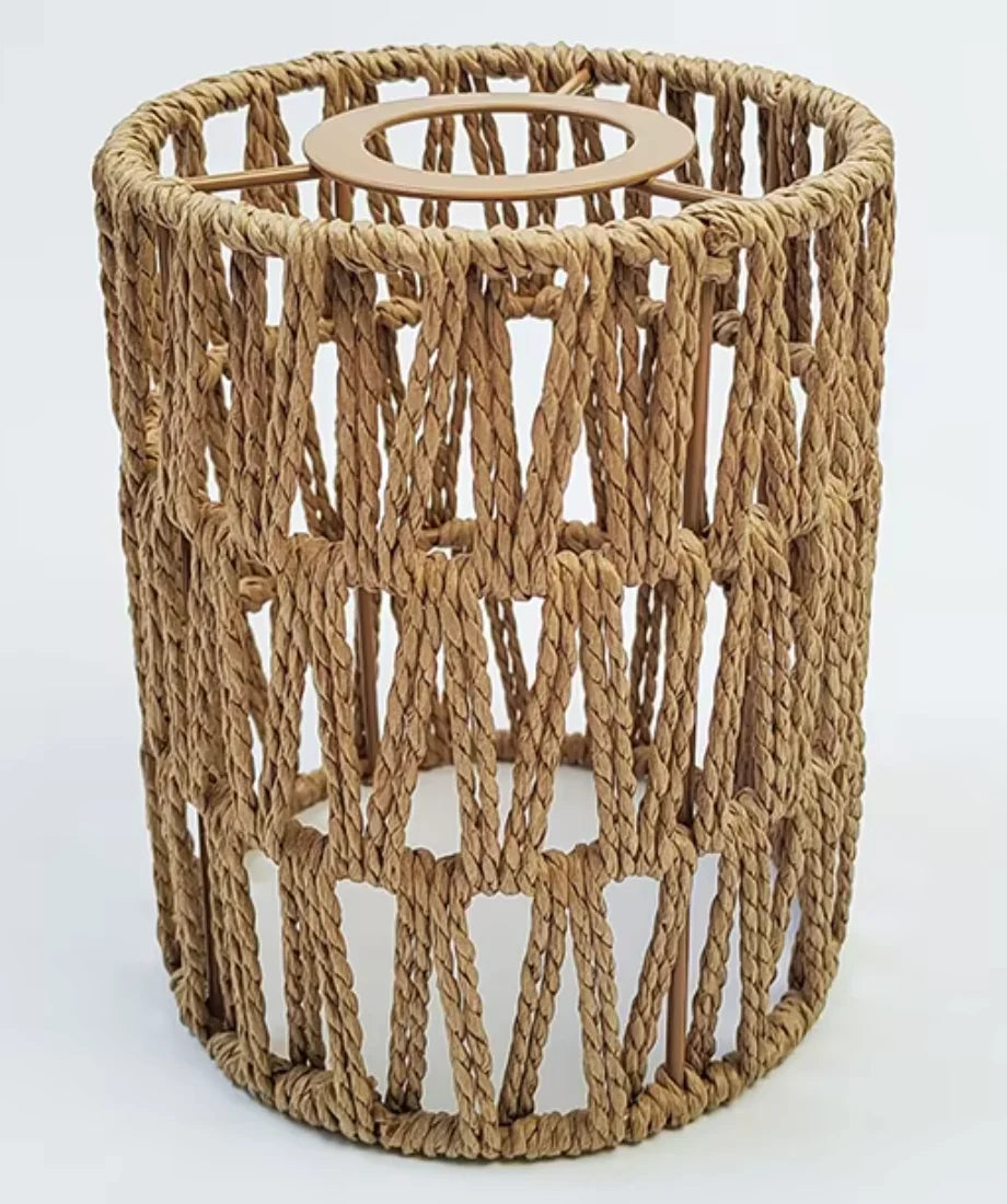 Cross-Border Retro Paper String Table Lamp Decorative Lamp Chandelier Dual-Use Creative Lamp Bedside HandmadeDIYPaper String Wov