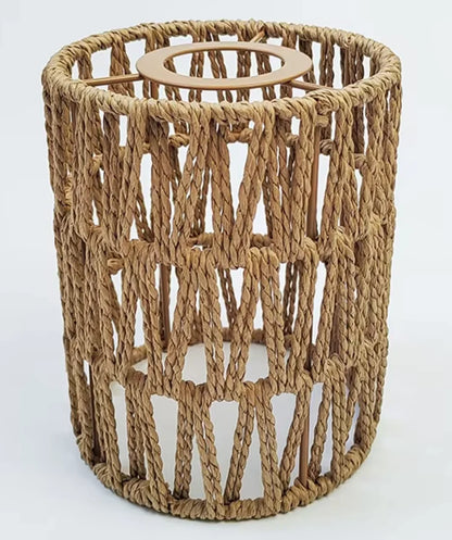 Cross-Border Retro Paper String Table Lamp Decorative Lamp Chandelier Dual-Use Creative Lamp Bedside HandmadeDIYPaper String Wov