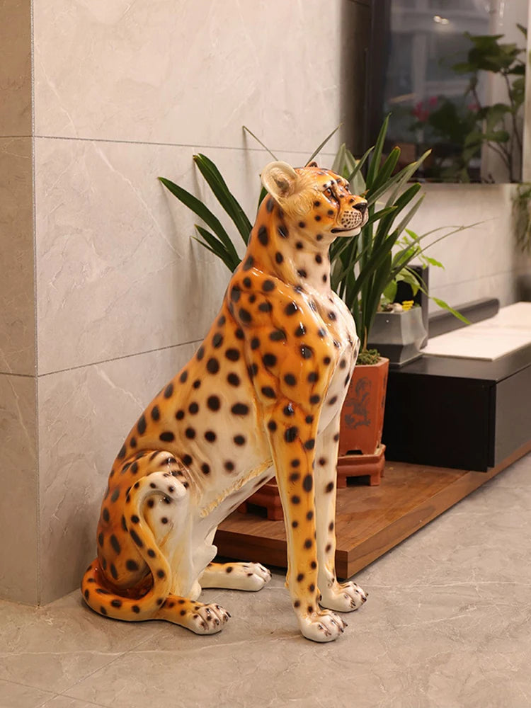 Home Decor Leopard Statue Gardens Ornament Creative Courtyards Decorative Simulated Animal Sculpture Housewarming Opening Gift
