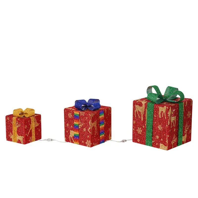 Christmas Set Decor - Three Piece with Lights