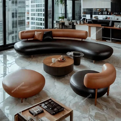 Round Curved Living Room Sofas Pouf Armchair Couch Lazy Office Living Room Sofas Recliner Sectional Muebles Library Furniture