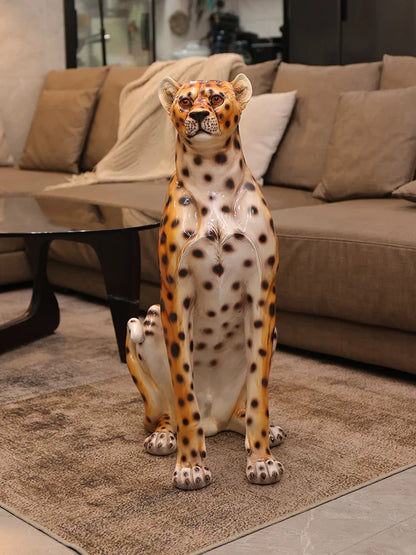 Home Decor Leopard Statue Gardens Ornament Creative Courtyards Decorative Simulated Animal Sculpture Housewarming Opening Gift