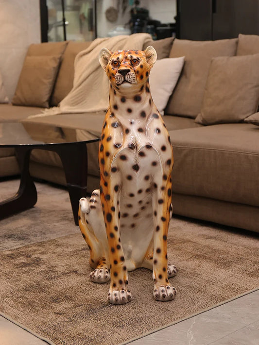 Home Decor Leopard Statue Gardens Ornament Creative Courtyards Decorative Simulated Animal Sculpture Housewarming Opening Gift