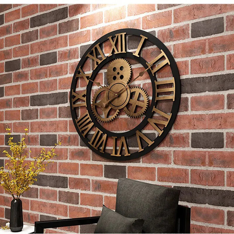 Wall Clock - Retro Industrial Style