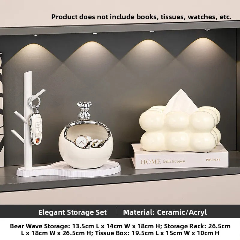 Luxury Entrance lway Key Holder Storage Organizer Living Room Bear Decorative Accories Lightweight High End oe Cabinet