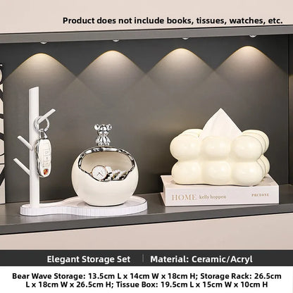 Luxury Entrance lway Key Holder Storage Organizer Living Room Bear Decorative Accories Lightweight High End oe Cabinet