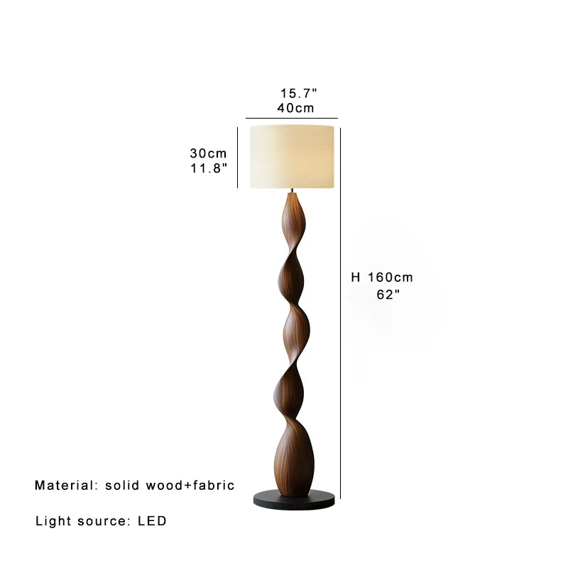 Modern Creative Wooden Floor Lamps Linen Lampshade Led Designer Room Decor Standing Light Solid Wood Living Room Decor