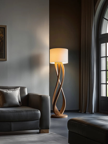 Modern Creative Wooden Floor Lamps Linen Lampshade Led Designer Room Decor Standing Light Solid Wood Living Room Decor