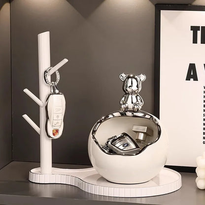 Luxury Entrance lway Key Holder Storage Organizer Living Room Bear Decorative Accories Lightweight High End oe Cabinet