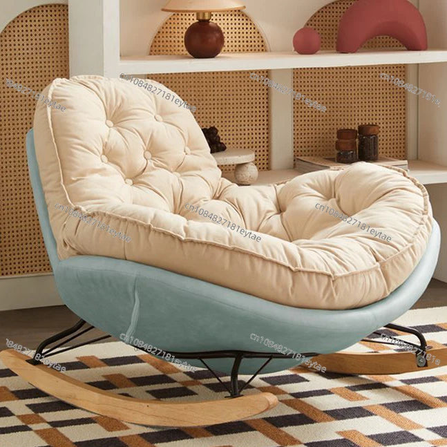 Recliner Comfortable Thickened Wood Penguin Rocking Chair Living Room Bedroom Balcony Home Leisure Lazy Sofa Style For Single