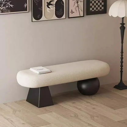 ‌Nordic Solid Wood Entryway Bench‌ - Multi-Functional Living Room Stool, Designer Bedside Ottoman with Storage for Home/Entryway